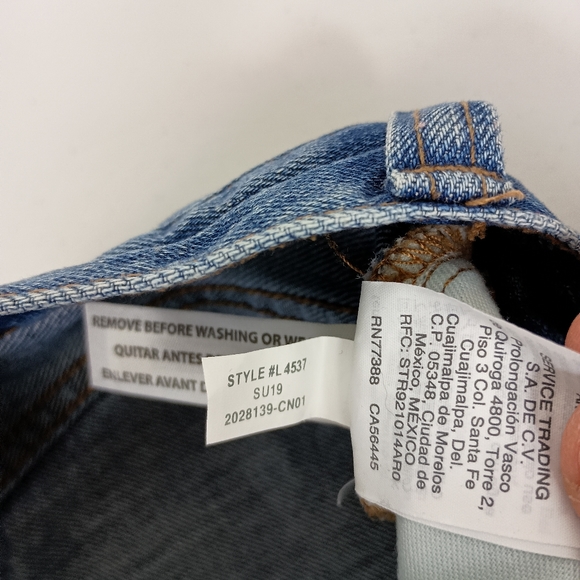 Madewell Womens Denim Miniskirt 30 Blue High Rise Raw Hem Distressed Button Fly - Picture 13 of 14